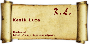 Kesik Luca névjegykártya